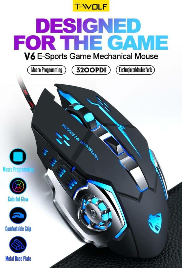 102367.jpg T-Wolf V6 LED Gaming Mouse - Image 1